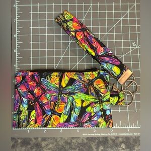 Colorful Dragonfly Print Clutch Wristlet